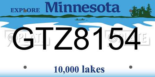 GTZ8154 Minnesota License Plate