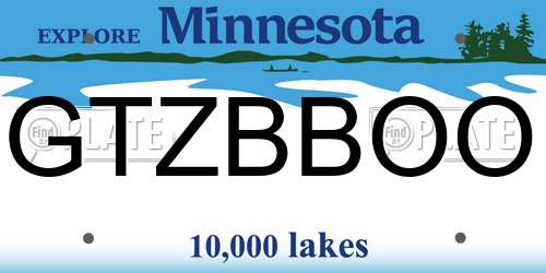 GTZBBOO Minnesota License Plate
