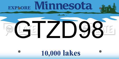 GTZD98 Minnesota License Plate
