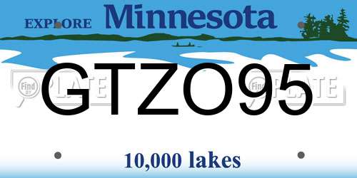 GTZO95 Minnesota License Plate