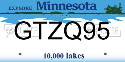 GTZQ95 Minnesota License Plate