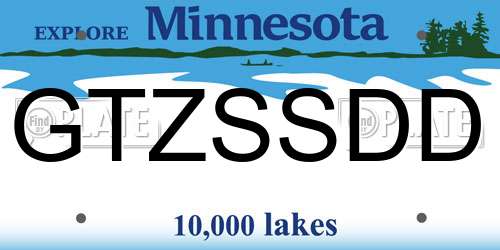 GTZSSDD Minnesota License Plate