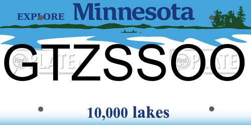 GTZSSOO Minnesota License Plate