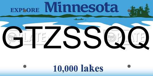GTZSSQQ Minnesota License Plate