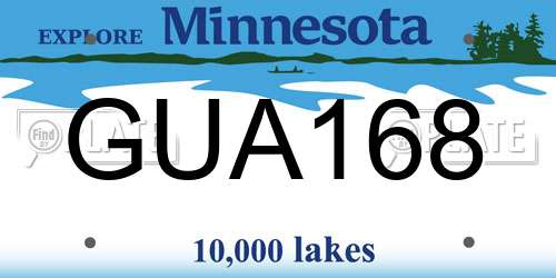 GUA168 Minnesota License Plate