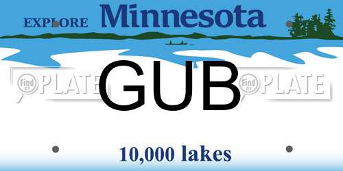 GUB Minnesota License Plate