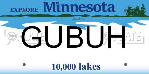GUBUH Minnesota License Plate