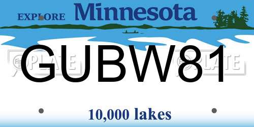 GUBW81 Minnesota License Plate