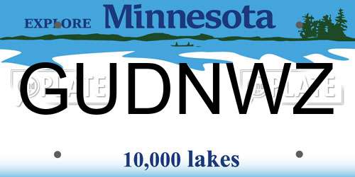 GUDNWZ Minnesota License Plate