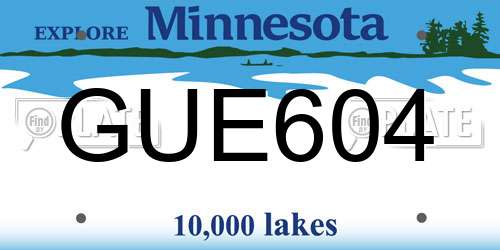 GUE604 Minnesota License Plate