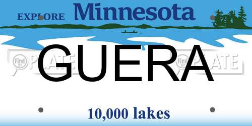 GUERA Minnesota License Plate