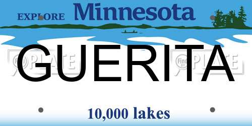 GUERITA Minnesota License Plate