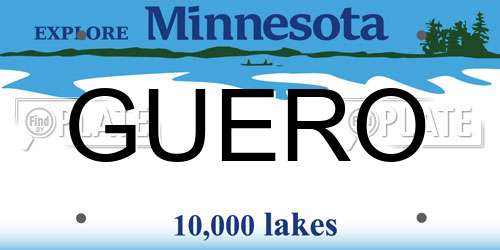 GUERO Minnesota License Plate