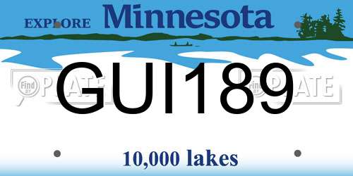 GUI189 Minnesota License Plate