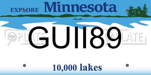 GUII89 Minnesota License Plate