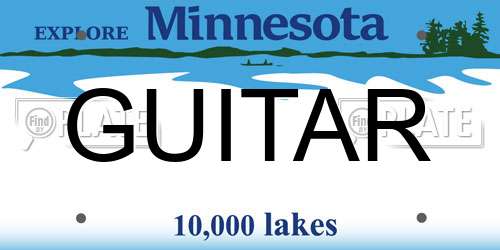 GUITAR Minnesota License Plate
