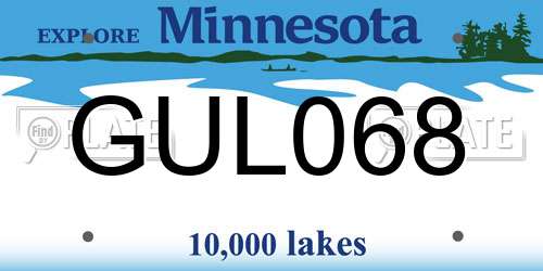 GUL068 Minnesota License Plate