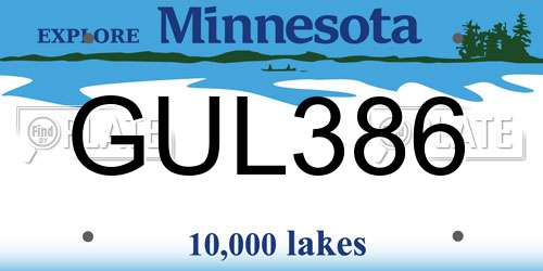 GUL386 Minnesota License Plate