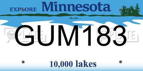 GUM183 Minnesota License Plate