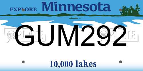 GUM292 Minnesota License Plate