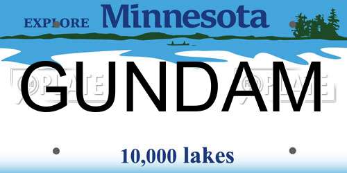 GUNDAM Minnesota License Plate