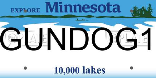 GUNDOG1 Minnesota License Plate