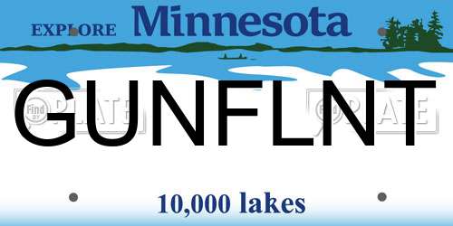 GUNFLNT Minnesota License Plate