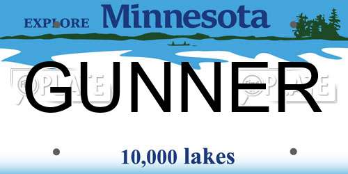 GUNNER Minnesota License Plate