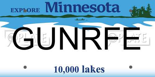 GUNRFE Minnesota License Plate