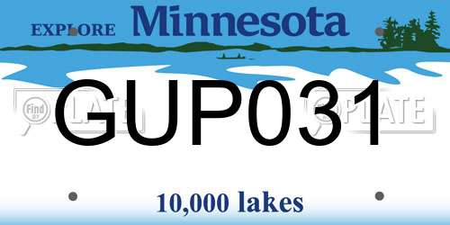 GUP031 Minnesota License Plate