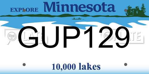 GUP129 Minnesota License Plate