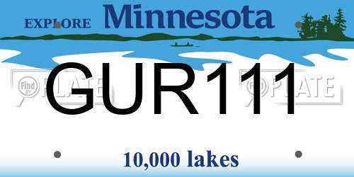 GUR111 Minnesota License Plate