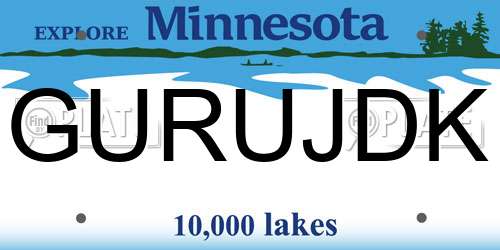 GURUJDK Minnesota License Plate