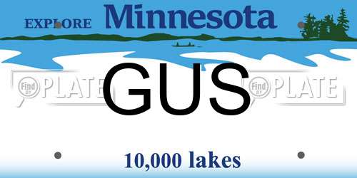 GUS Minnesota License Plate