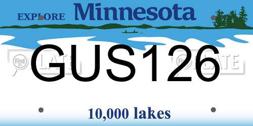 GUS126 Minnesota License Plate