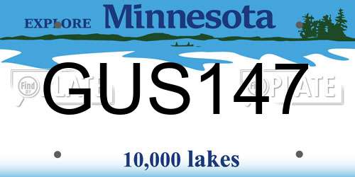 GUS147 Minnesota License Plate