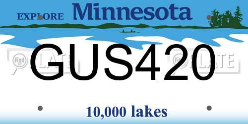 GUS420 Minnesota License Plate
