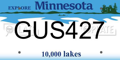 GUS427 Minnesota License Plate