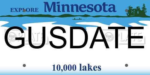 GUSDATE Minnesota License Plate