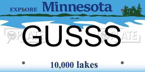 GUSSS Minnesota License Plate