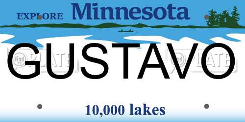 GUSTAVO Minnesota License Plate