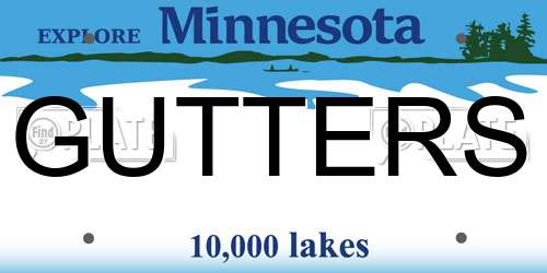 GUTTERS Minnesota License Plate