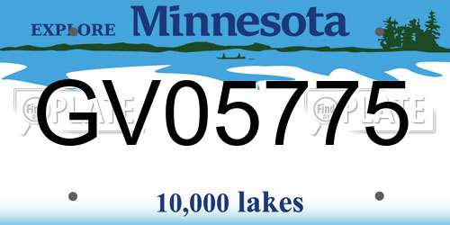 GV05775 Minnesota License Plate