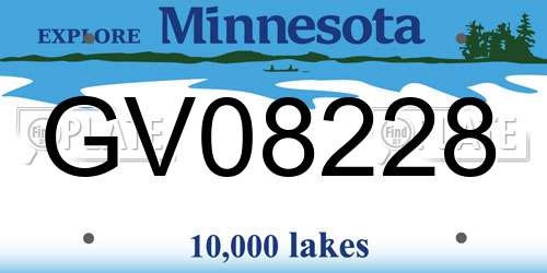 GV08228 Minnesota License Plate