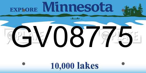 GV08775 Minnesota License Plate