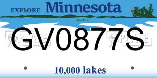 GV0877S Minnesota License Plate