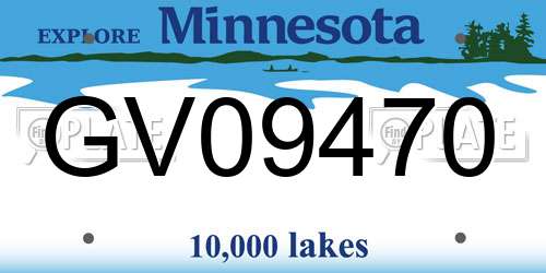 GV09470 Minnesota License Plate
