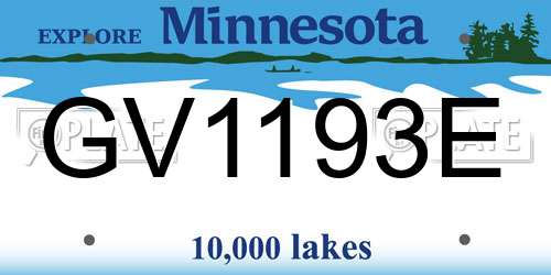 GV1193E Minnesota License Plate