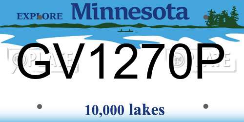 GV1270P Minnesota License Plate