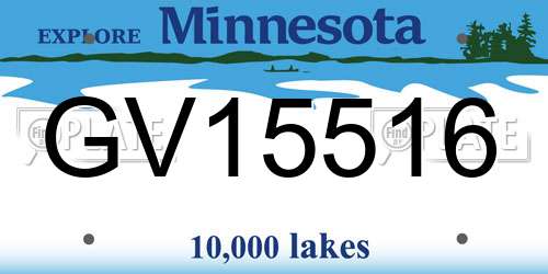 GV15516 Minnesota License Plate